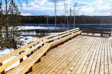 wooden boards for spa resort in winter anti-slip for convenience