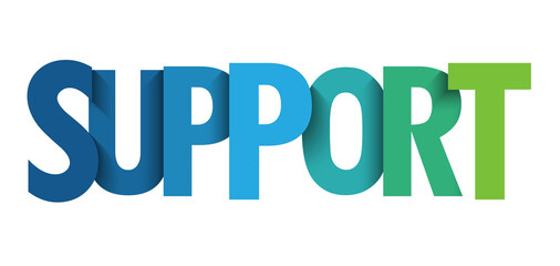 SUPPORT colorful vector typography banner