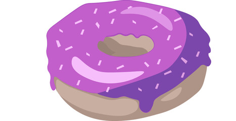 Vector donut isolated on white background.