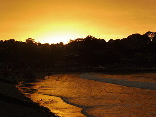 sunset over the river