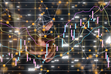 stock market 3d modern in hand