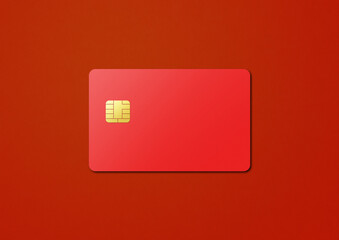 Red card on a color background