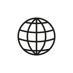 The icon of the globe. Linear drawing. Simple flat vector illustration on a white background