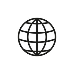 The icon of the globe. Linear drawing. Simple flat vector illustration on a white background