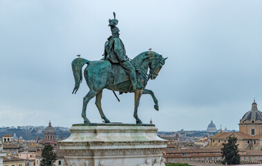 Obraz premium Equestrian Statue of Victor Emmanuel II