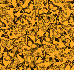 Fototapeta na wymiar Seamless butterfly design pattern illustration.