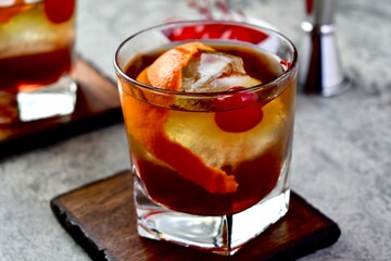 Old fashioned cocktail