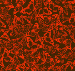 Seamless butterfly design pattern illustration.