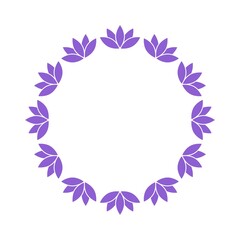 Fototapeta na wymiar Lotus flowers arranged in circular frame isolated on white background