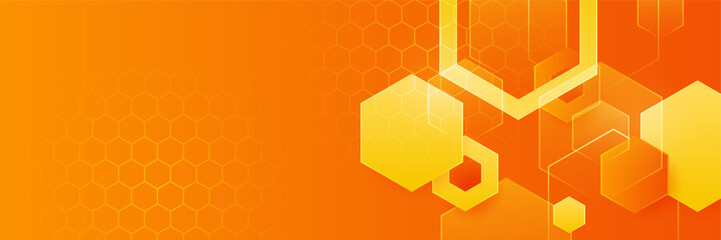 Modern orange yellow geometric abstract banner background design. Vector abstract graphic design banner pattern background template illustration.
