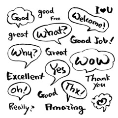 영문 말풍선 캘리그래피