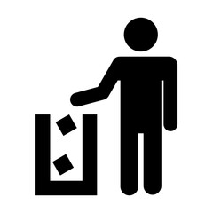 Keeping the clean icon. Pitch in put trash in its place sign. Do not litter symbols, keep clean