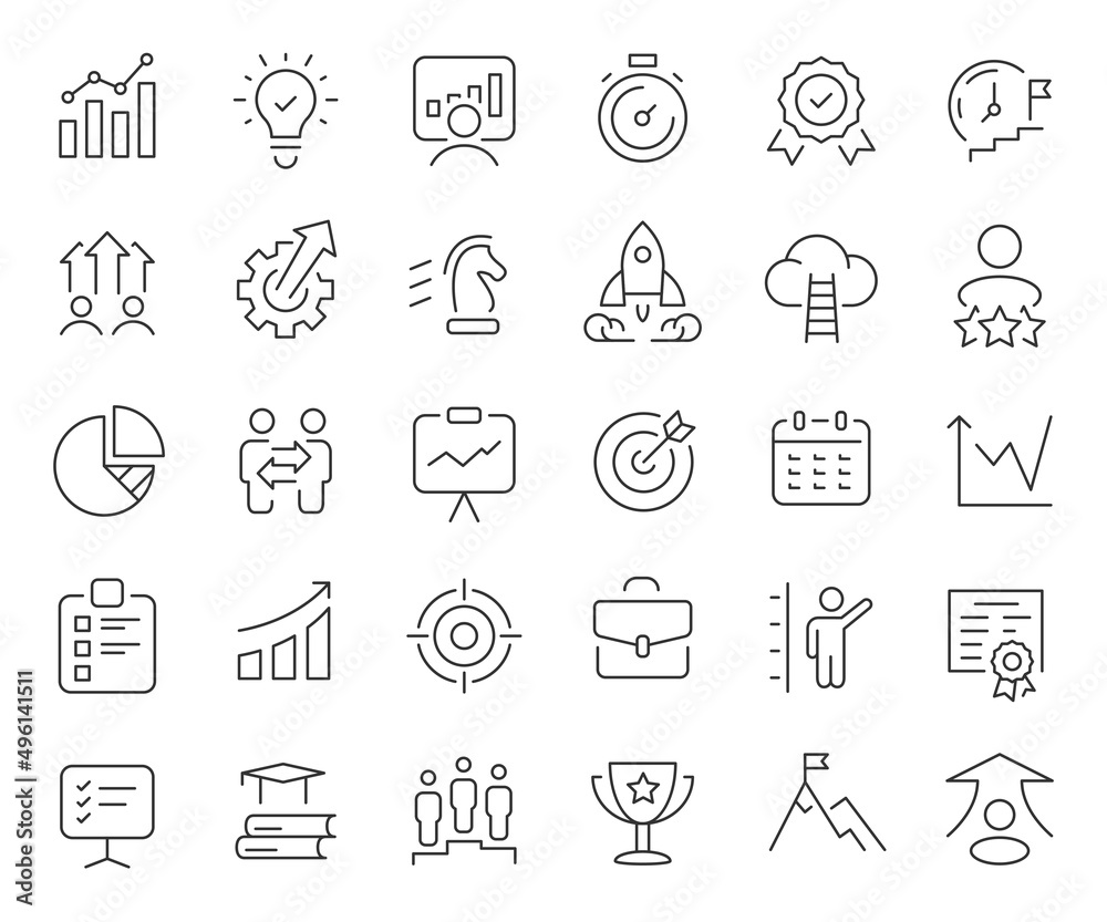 Aufkleber growth and development line icons collection. thin outline icons pack. vector illustration eps10
