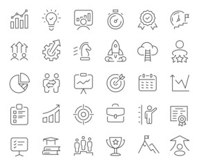 Fototapeta Growth and development line icons collection. Thin outline icons pack. Vector illustration eps10 obraz