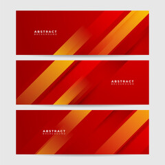 Red orange yellow abstract gradient geometric shapes banner background, shine and smooth with futuristic and modern template. Vector abstract graphic design banner pattern background illustration.