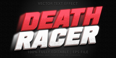 Death racer Editable Text Effect - obrazy, fototapety, plakaty