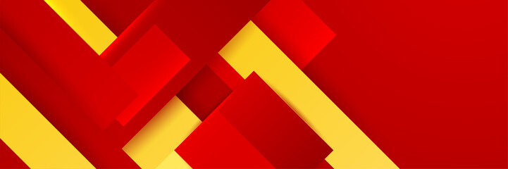 Red orange yellow abstract gradient geometric shapes banner background, shine and smooth with futuristic and modern template. Vector abstract graphic design banner pattern background illustration.