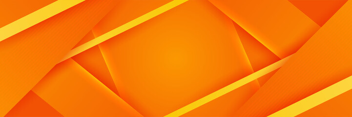 Modern orange yellow geometric abstract banner background design. Suit for business, corporate, institution, party, festive, seminar, and talks.