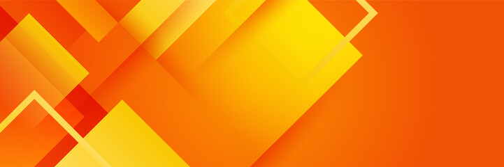 Modern orange yellow geometric abstract banner background design. Suit for business, corporate, institution, party, festive, seminar, and talks.