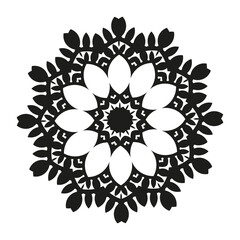 Snowflake dark color on white background, design element