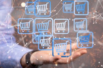 Shopping Cart Flat Design E-Commerce Icon