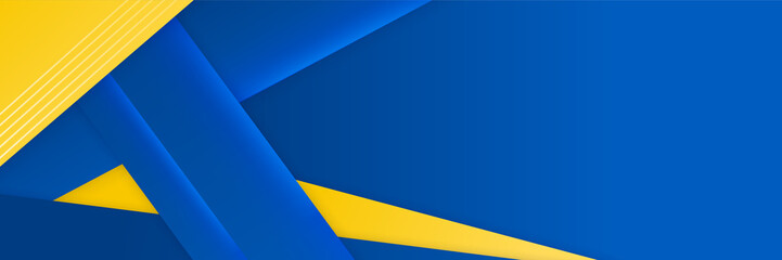 Blue banner background with orange and yellow color composition in abstract. Vector abstract graphic design banner pattern background template illustration.