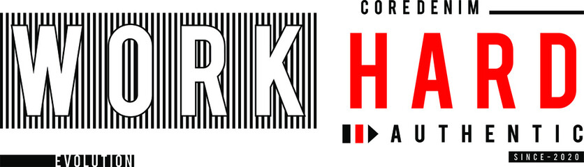 work hard design typography vector for print t shirt
