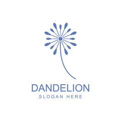 Dandelion flower logo and symbol design vector illustration template
