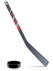 para sports paralympic sledge hockey for physical disabled, hockey stick with puck isolated on a white background