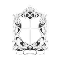 Classic crest coat of arms blank template