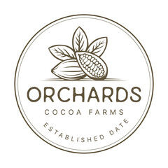 Cocoa peanuts logo design template farm