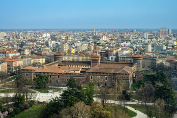 Fototapeta na wymiar Milano, panoramica della città
