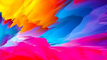 Foto op Canvas Moderne abstracte achtergrond met kleurrijk effect, 3D illustratie, mooi behang © Overall