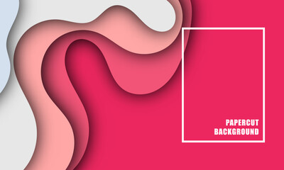 Red background wave paper art design, Vector design layout for business presentations, flyers, posters and invitations.