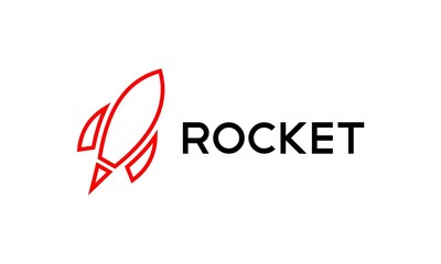 illustration vector graphic of rocket line logo simple icon.
perfect for Business and Technology logo.