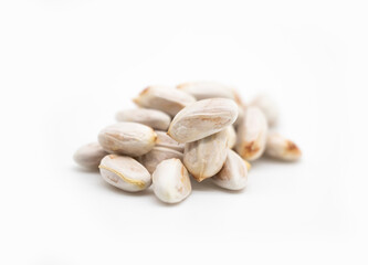 Artocarpus lacucha, also known as monkey fruit, or Monkey Jack seeds on white.