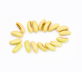 selective focus, Yard Long Bean seed on white background,