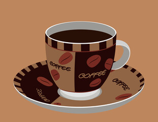 Coffee cup isolated on background. Vector graphics