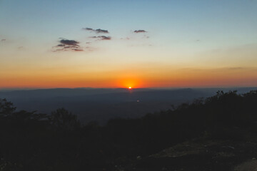 Sunset of the mountain top