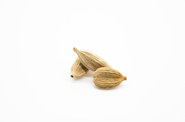 dried cardamom seeds isolated on white