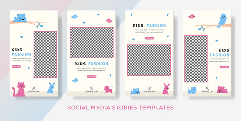 Fashion baby banner template for social media post premium vector