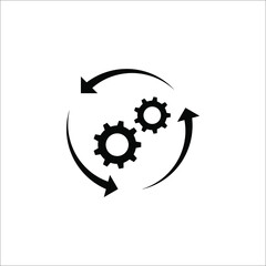 Process icon vector illustration. Process symbol in black for your web site design on white background