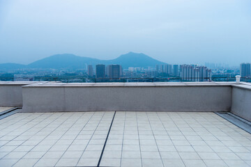 Empty rooftop in the city