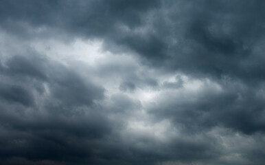 Dramatic sky with dark clouds