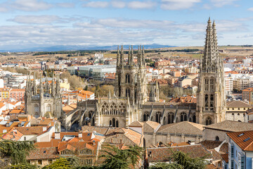 Obraz premium aerial views, from the viewpoint of the castle of the city of Burgos, Spain