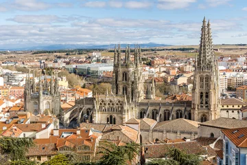 Deurstickers aerial views, from the viewpoint of the castle of the city of Burgos, Spain © josevgluis