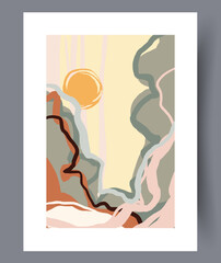 Scandinavian abstract vector print set.