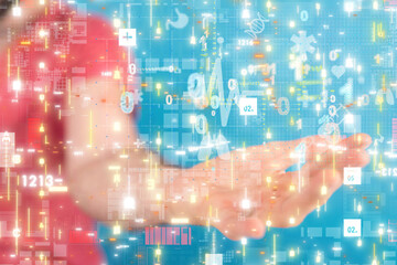 digital medical futuristic interface 3D rendering