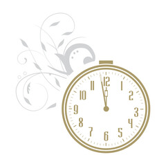 alarm clock and leaves