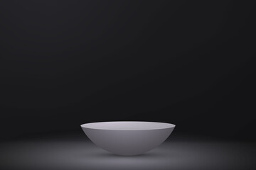 3d realistic podium or pedestal on black background.